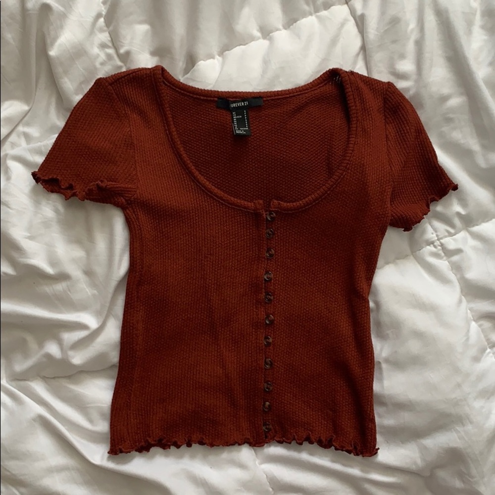 Burnt orange knit cropped top!
